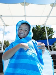 Zoggs Poncho Hooded Nautical Stripes Towel - Image 2 of 3