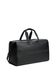 Tommy Hilfiger Black Flap Pocket Pebble Grain Duffel Bag - Image 2 of 3