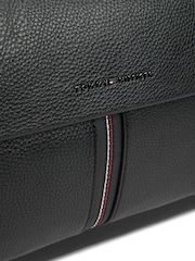 Tommy Hilfiger Black Flap Pocket Pebble Grain Duffel Bag - Image 3 of 3
