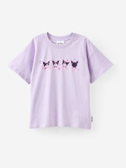 Cotton On Purple Hello Kitty Drop Shoulder Short Sleeve T-Shirt - Image 1 of 3