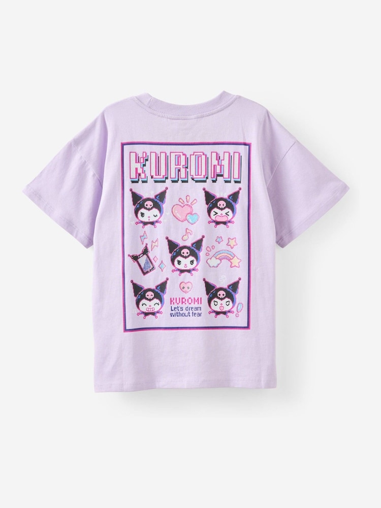 Cotton On Purple Hello Kitty Drop Shoulder Short Sleeve T-Shirt - Image 2 of 3