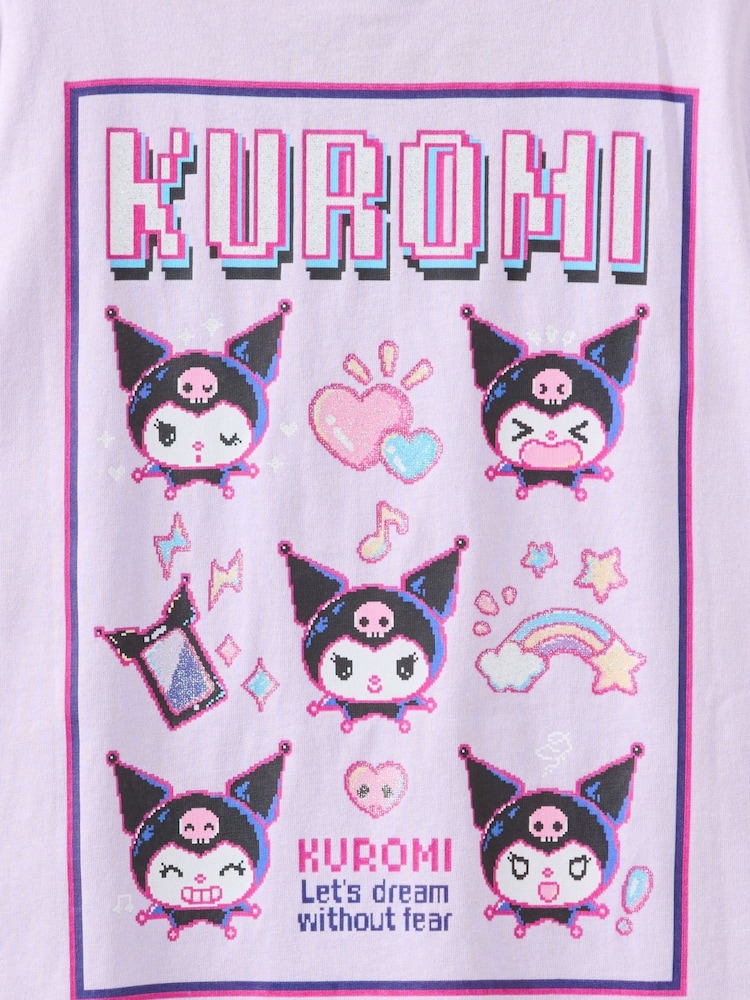 Cotton On Purple Hello Kitty Drop Shoulder Short Sleeve T-Shirt - Image 3 of 3