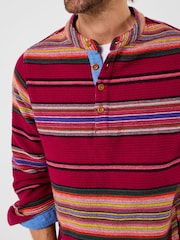 Joe Browns Red Pop Over Jacquard Stripe Top - Image 4 of 7