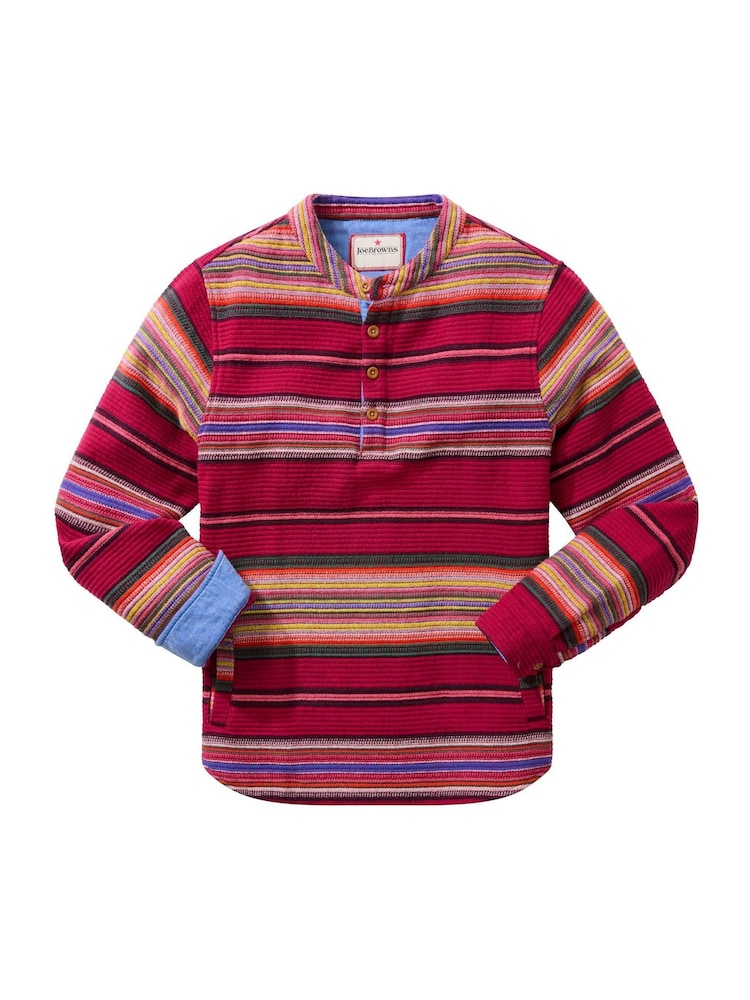 Joe Browns Red Pop Over Jacquard Stripe Top - Image 7 of 7 Joe Browns Red Pop Over Jacquard Stripe Top - Image 7 of 7