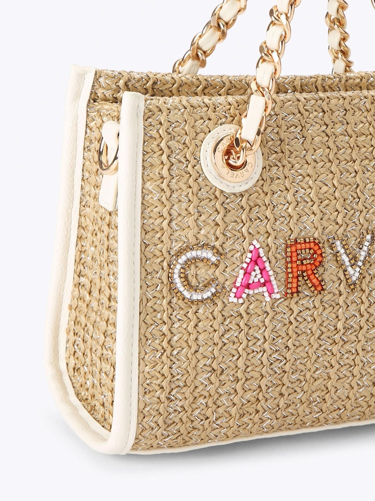Carvela Brown/White/Pink Sorrento Bead Micro Bag - Image 4 of 4