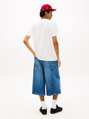 לבן - Tommy Jeans Graphic Crew Neck Jersey T-Shirt - תמונה 3 מתוך 5