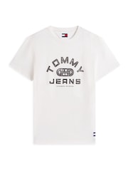 לבן - Tommy Jeans Graphic Crew Neck Jersey T-Shirt - תמונה 5 מתוך 5