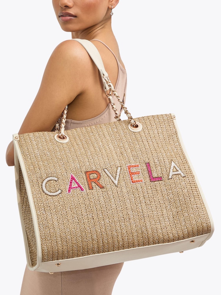 بني - حقيبة نسائية كبيرة بتفاصيل خرز Sorrento من Carvela - Image 5 of 5 بني - حقيبة نسائية كبيرة بتفاصيل خرز Sorrento من Carvela - Image 5 of 5