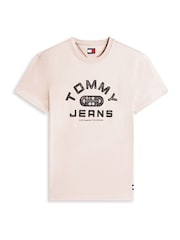חום - Tommy Jeans Graphic Crew Neck Jersey T-Shirt - תמונה 5 מתוך 5