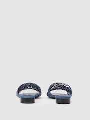Reiss Blue Mabel Woven Flat Denim Sandals - Image 4 of 5