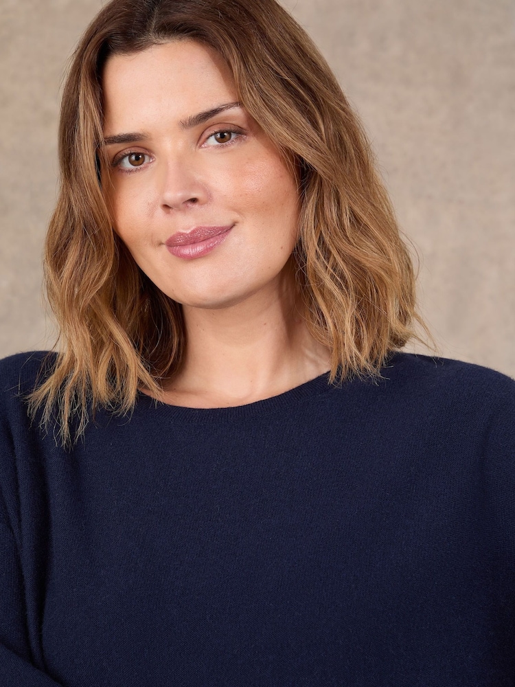 Live Unlimited Blue Short Sleeve Knitted Jumper - Image 3 of 3