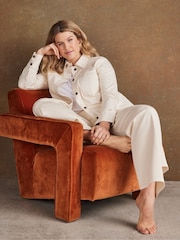 Live Unlimited Ecru Cream Denim Cropped Jacket - Image 1 of 7