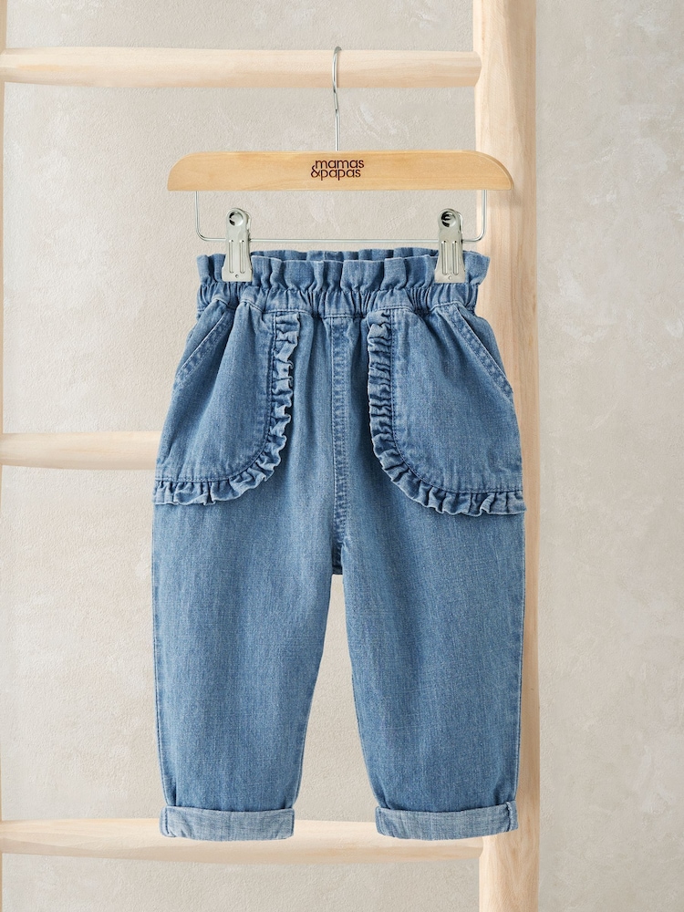 Mamas & Papas Blue Frill Jeans - Image 1 of 3 Mamas & Papas Blue Frill Jeans - Image 1 of 3