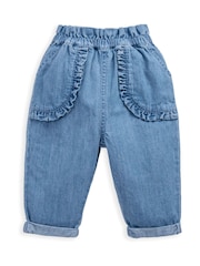 Mamas & Papas Blue Frill Jeans - Image 2 of 3