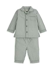 Mamas & Papas Green Woven Stripe Pyjamas - Image 2 of 4
