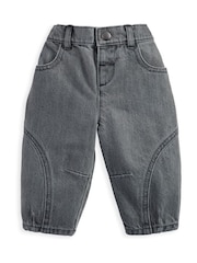 Mamas & Papas Charcoal Grey Barrel Leg Jeans - Image 2 of 3