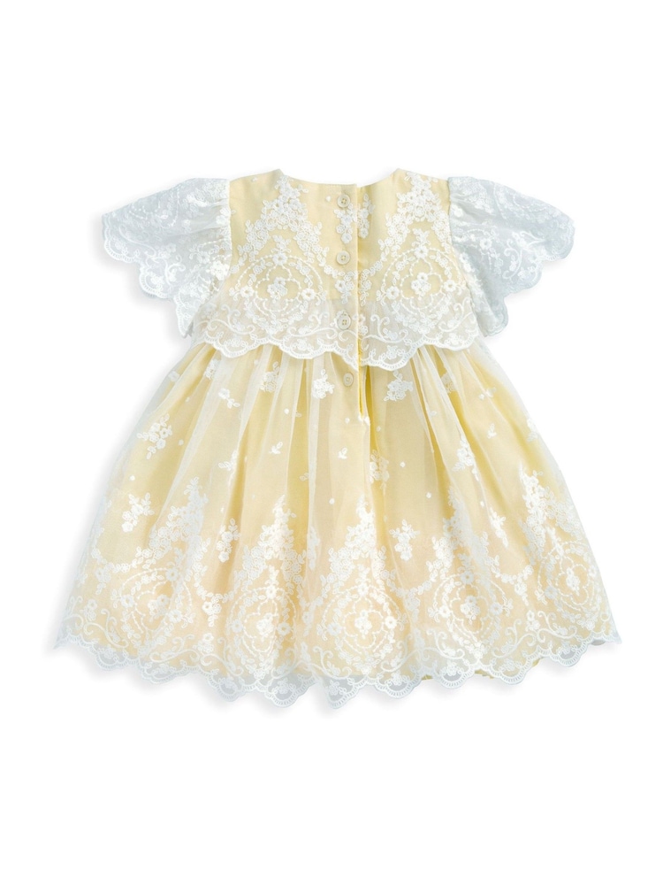 Mamas & Papas Yellow Embroidered Lace Dress - Image 3 of 3 Mamas & Papas Yellow Embroidered Lace Dress - Image 3 of 3