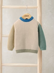 Mamas & Papas Brown Colour Block Jumper - Image 1 of 3