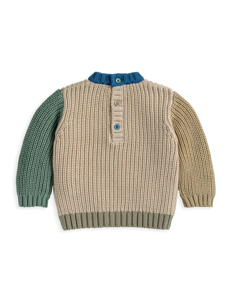 Mamas & Papas Brown Colour Block Jumper - Image 2 of 3