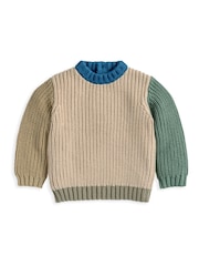 Mamas & Papas Brown Colour Block Jumper - Image 3 of 3