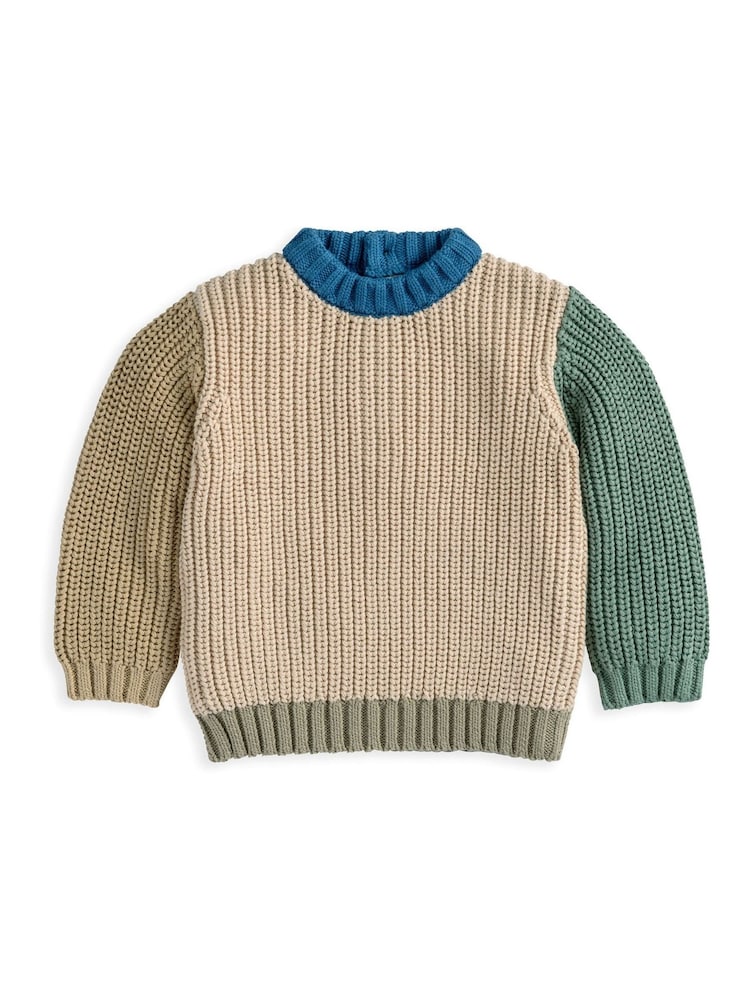Mamas & Papas Brown Colour Block Jumper - Image 3 of 3