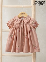 Mamas & Papas Pink Embroidered Cherry Dress - Image 2 of 3