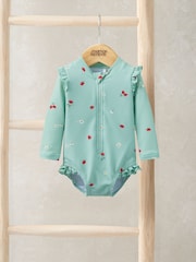 Mamas & Papas Blue Strawberry Print Swimsuit - Image 1 of 3