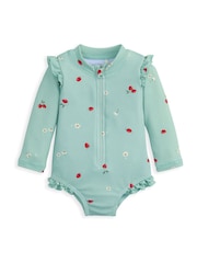 Mamas & Papas Blue Strawberry Print Swimsuit - Image 2 of 3