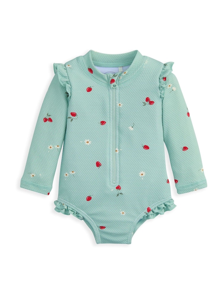 Mamas & Papas Blue Strawberry Print Swimsuit - Image 2 of 3
