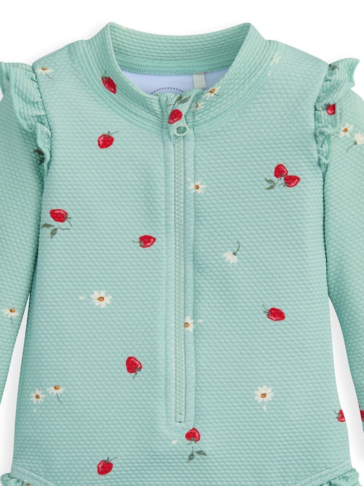 Mamas & Papas Blue Strawberry Print Swimsuit - Image 3 of 3