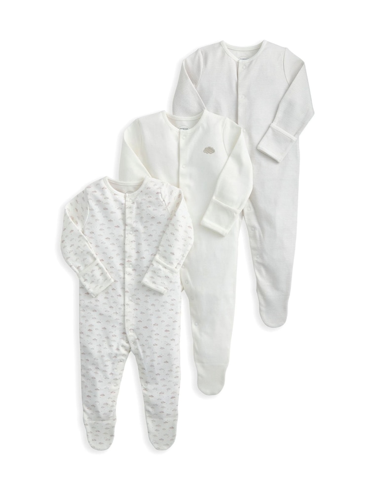 Mamas & Papas Cloud Sleepsuits Pack of 3 - Imaginea 2 din 3 Mamas & Papas Cloud Sleepsuits Pack of 3 - Imaginea 2 din 3