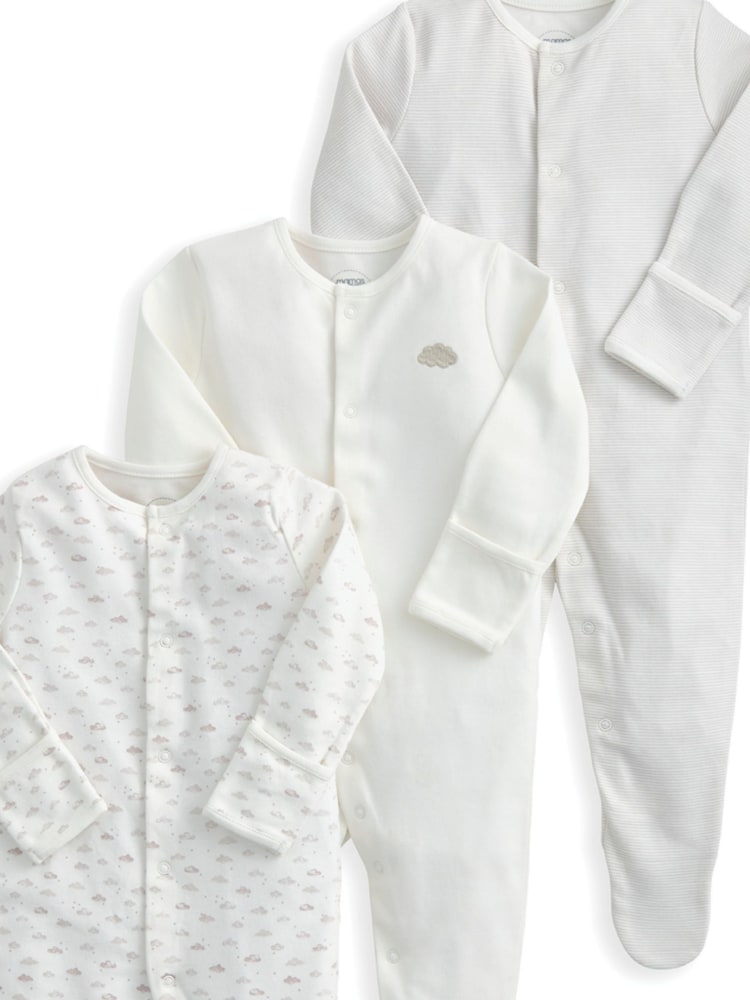 Mamas & Papas Cloud Sleepsuits Pack of 3 - Imaginea 3 din 3 Mamas & Papas Cloud Sleepsuits Pack of 3 - Imaginea 3 din 3