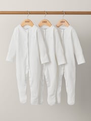 Mamas & Papas White Welcome to the World Sleepsuits Pack of 3 - Image 1 of 2