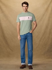 Hackett Green Short Sleeve Panel T-Shirt - Image 6 of 8