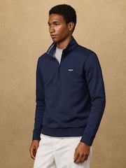 Hackett Branded Badge Quarter Zip Sweat Top - Image 4 of 6