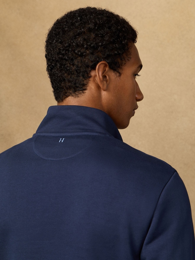 Hackett Branded Badge Quarter Zip Sweat Top - Image 6 of 6