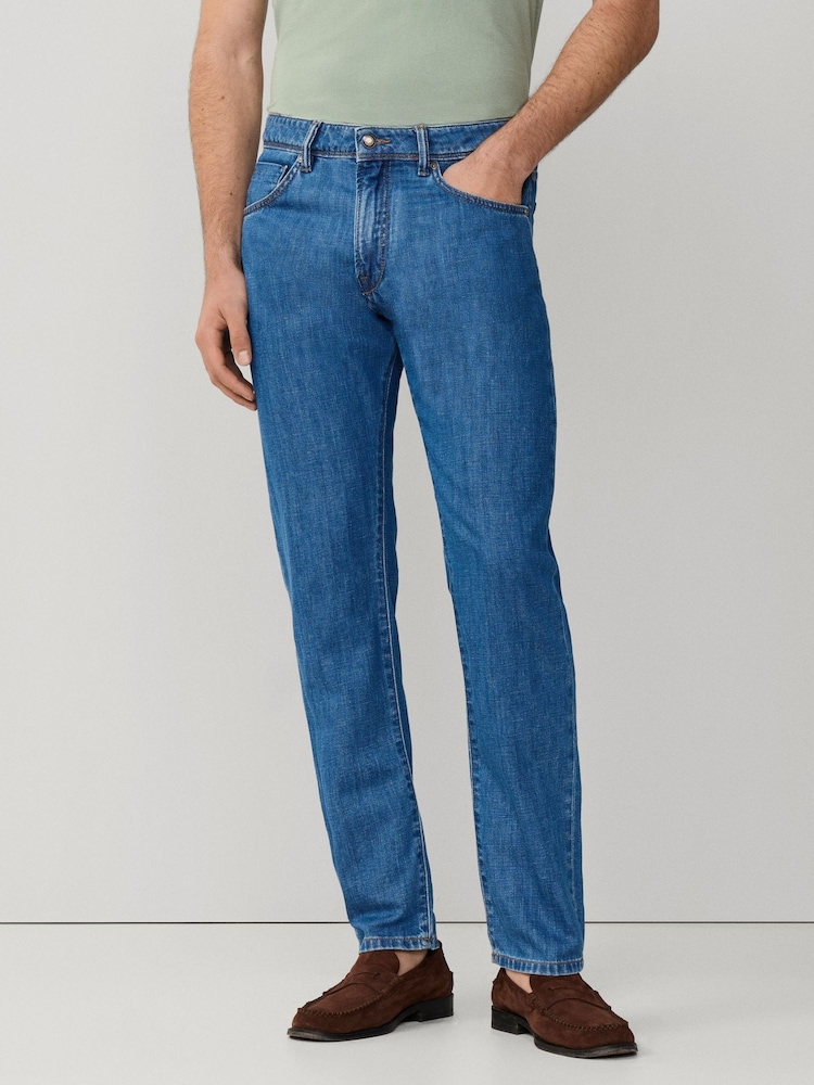 Hackett Classic Fit Cotton-Linen Blend Blue Denim Jeans - Image 2 of 7