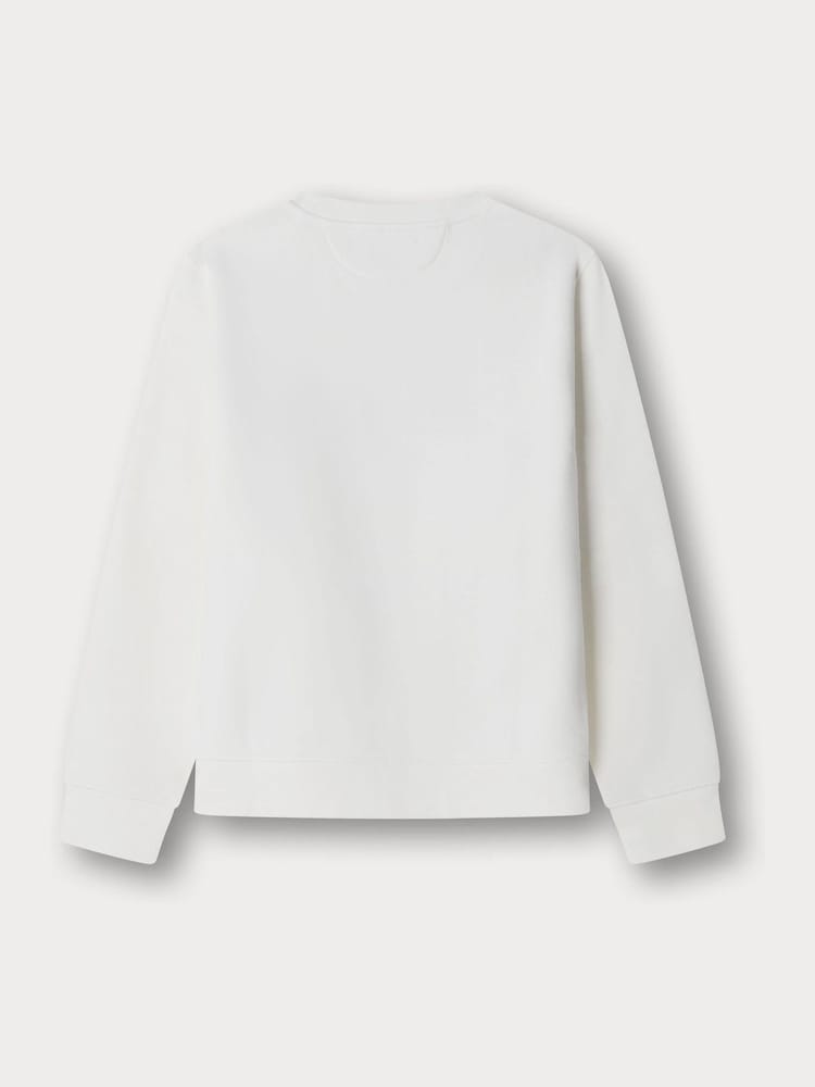 Valkoinen - Hackett-logolla varustettu pyöreäkauluksinen collegepaita - Kuva 2 / 4