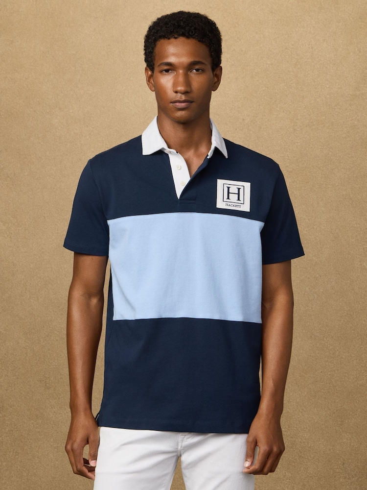 Hackett Blue Short Sleeve Rugby Shirt - Image 2 of 7