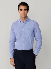 Hackett Blue Classic Fit City Gingham Poplin Shirt - Image 2 of 6