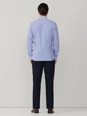 Hackett Blue Classic Fit City Gingham Poplin Shirt - Image 5 of 6