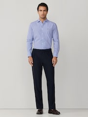 Hackett Blue Classic Fit City Gingham Poplin Shirt - Image 6 of 6