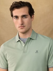 Hackett Green Short Sleeve Tipped Polo Shirt - Image 3 of 7