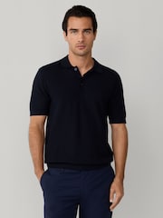 Hackett Blue Short Sleeve Knit Polo Shirt - Image 2 of 6