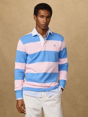 Hackett Pink Classic Fit Striped Rugby Shirt - Image 2 of 8