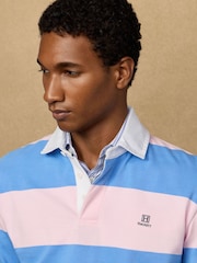 Hackett Pink Classic Fit Striped Rugby Shirt - Image 3 of 8