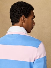 Hackett Pink Classic Fit Striped Rugby Shirt - Image 6 of 8