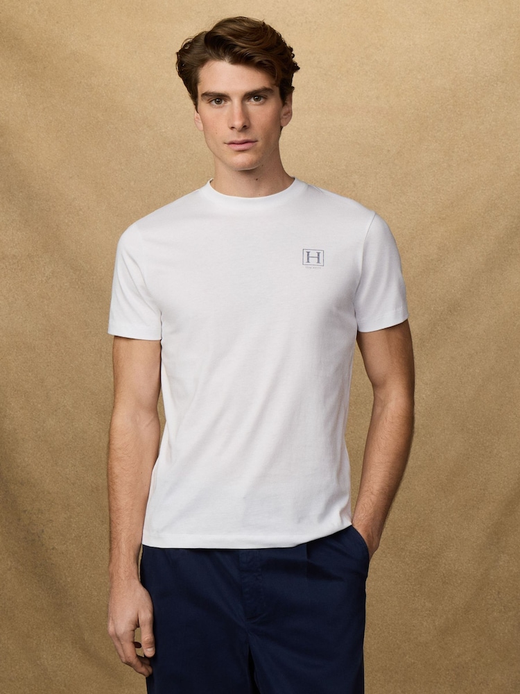 Hackett White Short Sleeve Logo T-Shirt - Image 2 of 7 Hackett White Short Sleeve Logo T-Shirt - Image 2 of 7