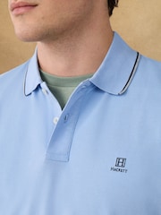 Hackett Light Blue Short Sleeve Tipped Polo Shirt - Image 7 of 7