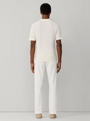 Hackett White Knitted Short Sleeve Polo Shirt - Image 5 of 7